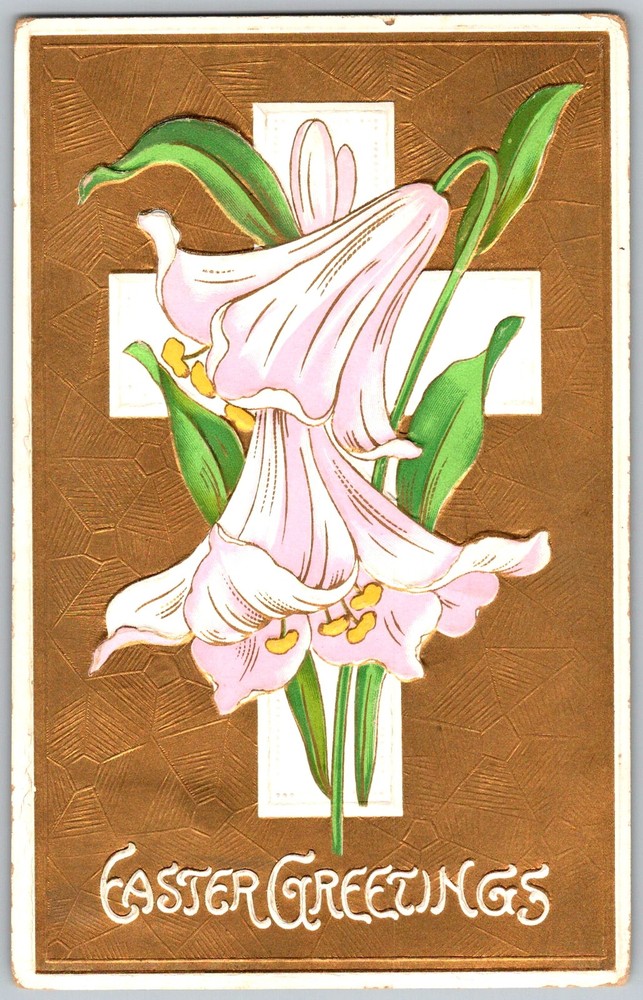 Antique Postcard Easter Lily Cross Lebanon, OR 1910s