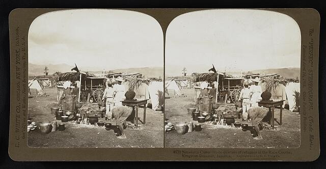 Photo:Kingston Jamaica 1907 Necessity Camp Refugees Race Course Disaster