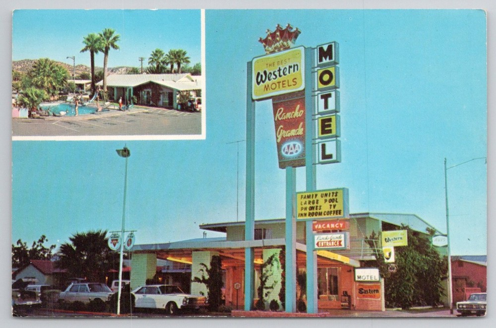 Rancho Grande Motel Wickenburg Arizona Vintage Postcard Best Western Pool