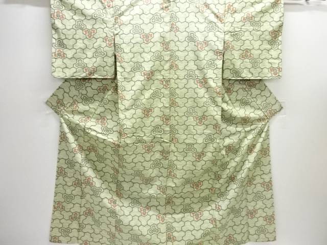 Sou Handwoven Silk Kimono with Flower Pattern 161.5cm Excellent Condition