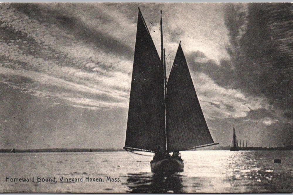 Vineyard Haven Martha's Vinyard MA - Ship Homeward Bound -Massachusetts Postcard