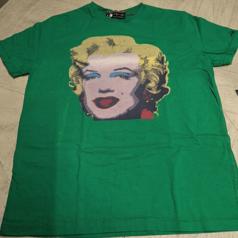 Men's Andy Warhol By Pepe Jeans Marilyn Monroe T Shirt Green Size Small