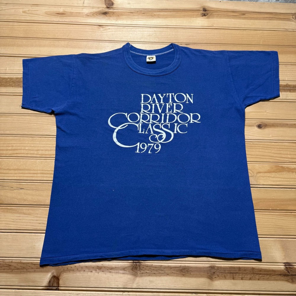 Vintage 1979 Dayton River Corridor Classic Race Running Marathon T-Shirt - Large