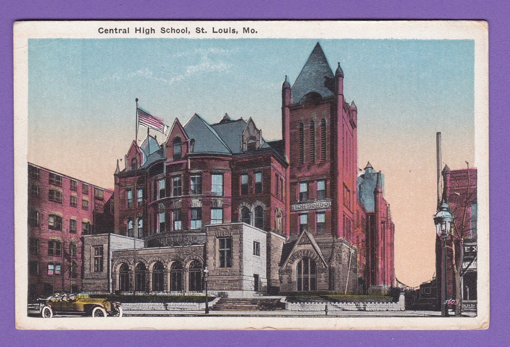 Missouri - St. Louis, Central High School Postcard  2343