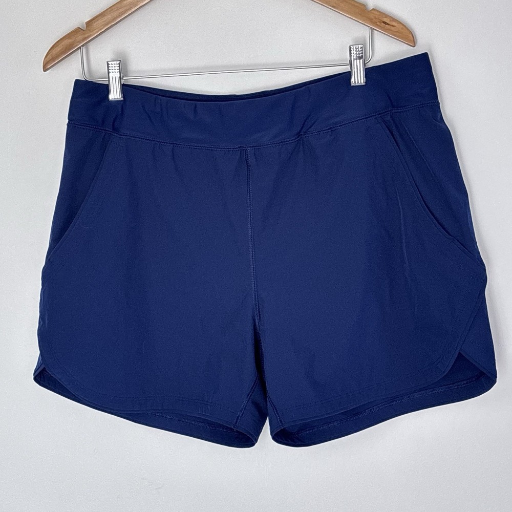 Lands End Women’s Swim Shorts Navy Blue w/ Pockets Size 16 *B14