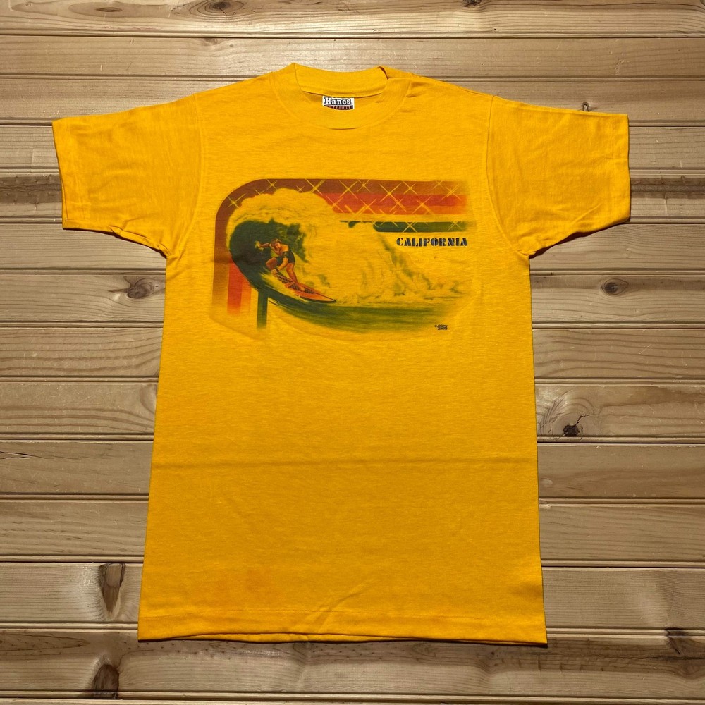 Vintage 70s 80s California Surfing A-Inoue Tropical Beach Surf Shirt USA Small