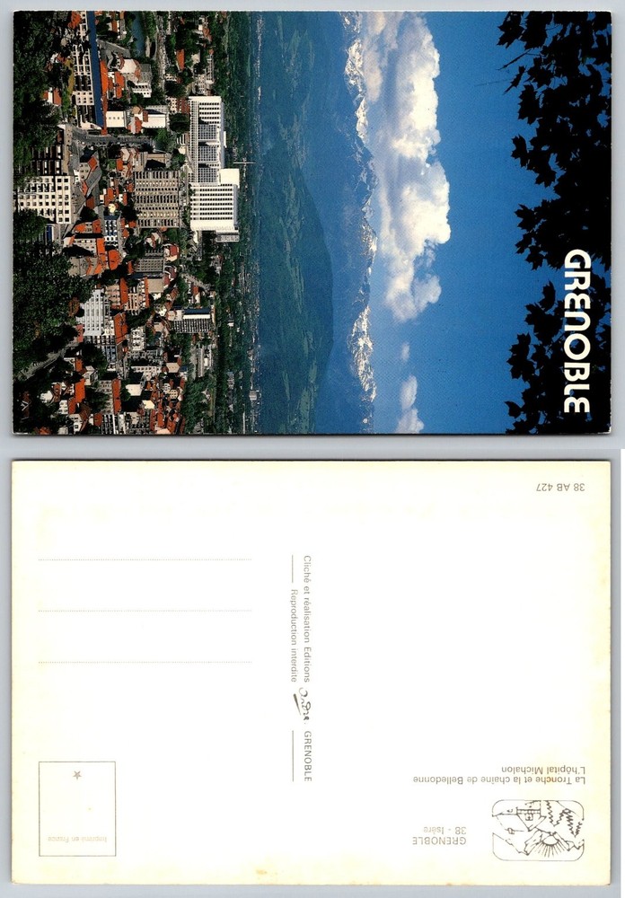 Grenoble France Postcard - La Tronche Belledonne Mountains O.P.I.A.