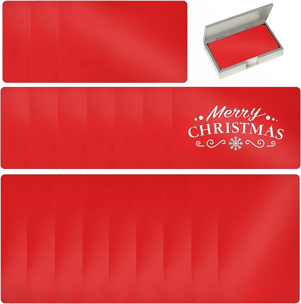 100 Pieces Aluminum Metal Business Cards Blanks Name Card Aluminum Plaque Pla...