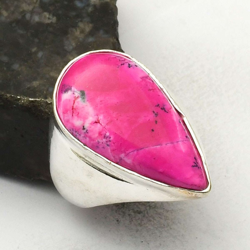 Dendrite Opal Gemstone Ethnic Handmade Man's Ring Jewelry US Size-8.75 AR 72487