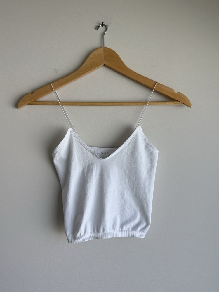 Free People Intimately Skinny Strap Brami White Seamless Crop Tank XS/S
