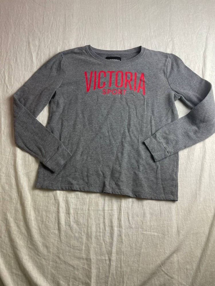 Victoria Secret Sport Sweatshirt Womens Medium Gray Pullover Crew Neck Outdoor