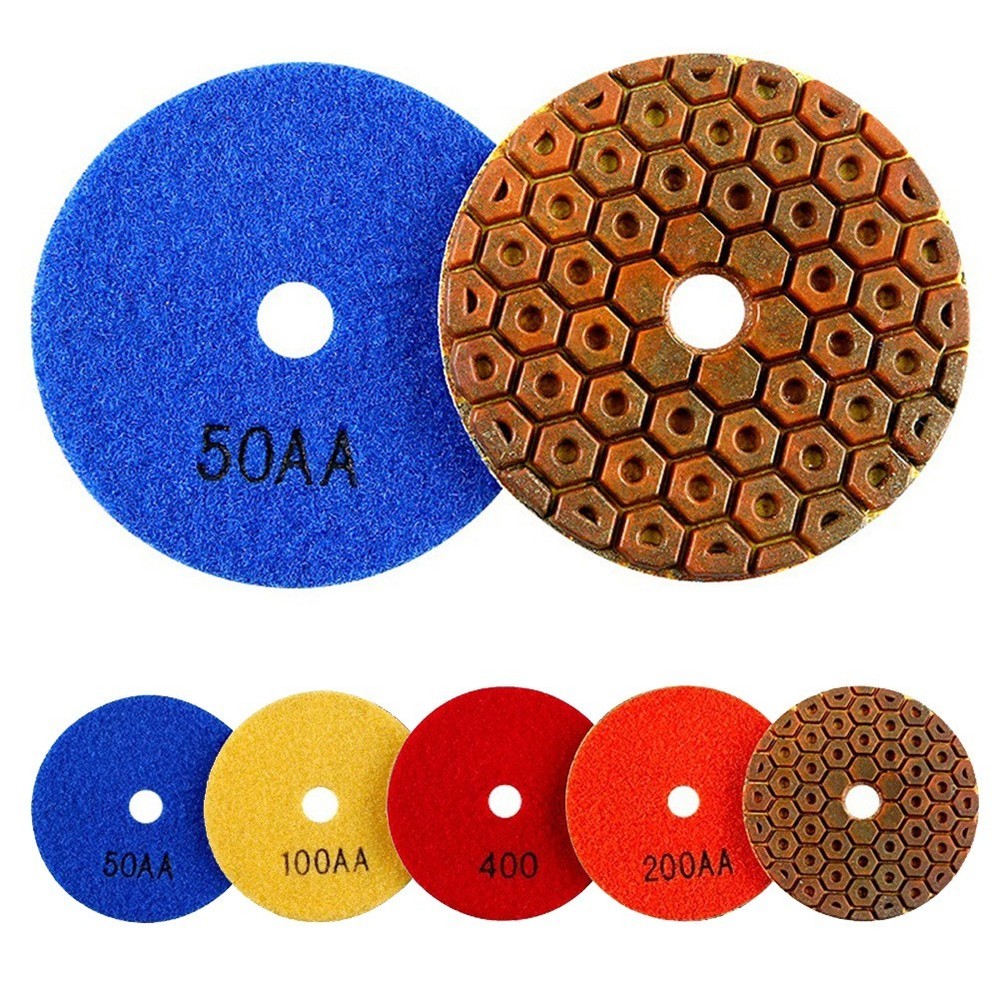 1/4pcs 100mm Diamond Polishing Pads Copper Bond Wet For Granite Marble Concrete