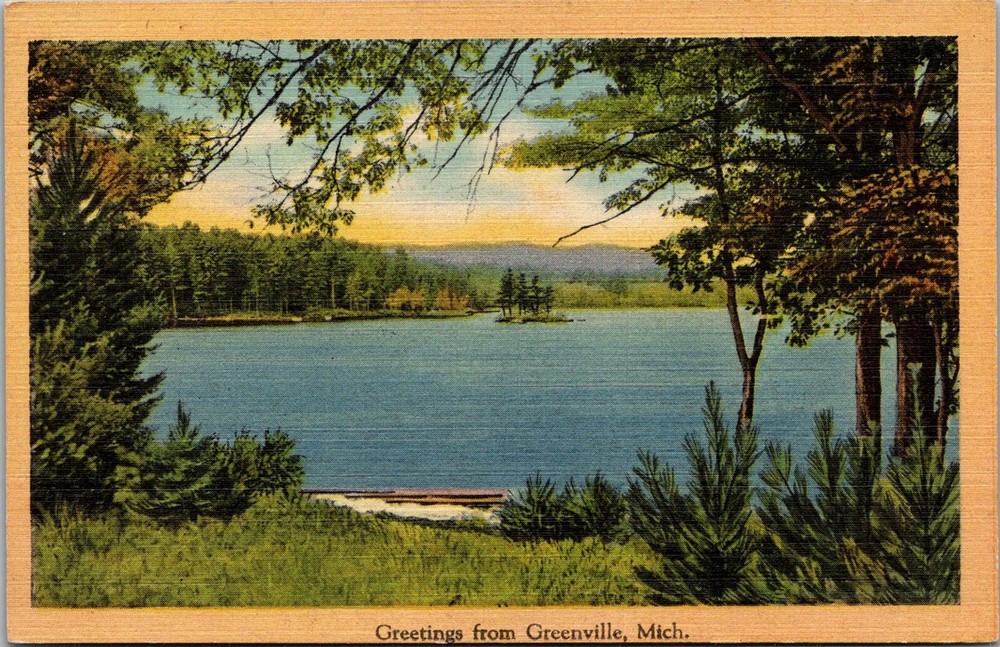 Scenic View, Greetings From Greenville MI Vintage Postcard S69