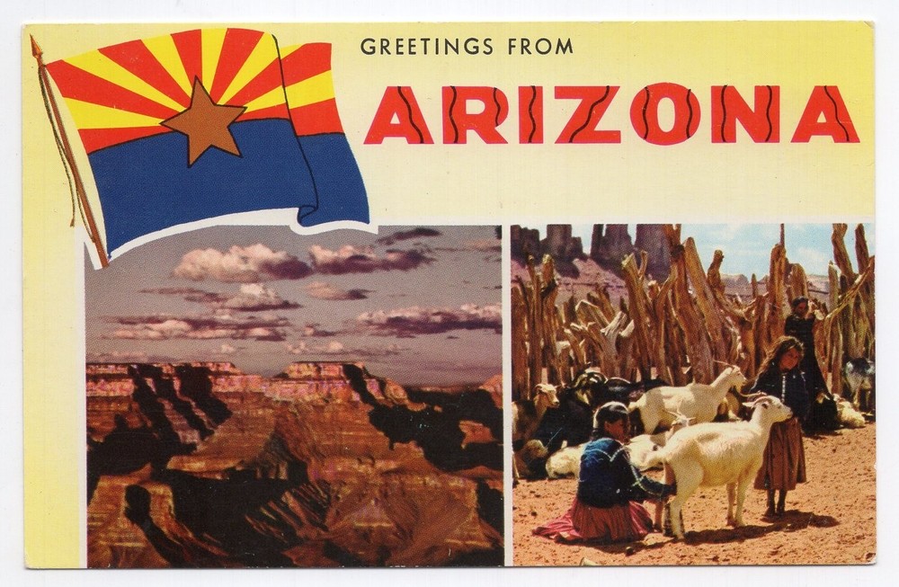 1960s? Chrome - CLOSEOUT - Multi-Scene, Grand Canyon, Greetings from Arizona
