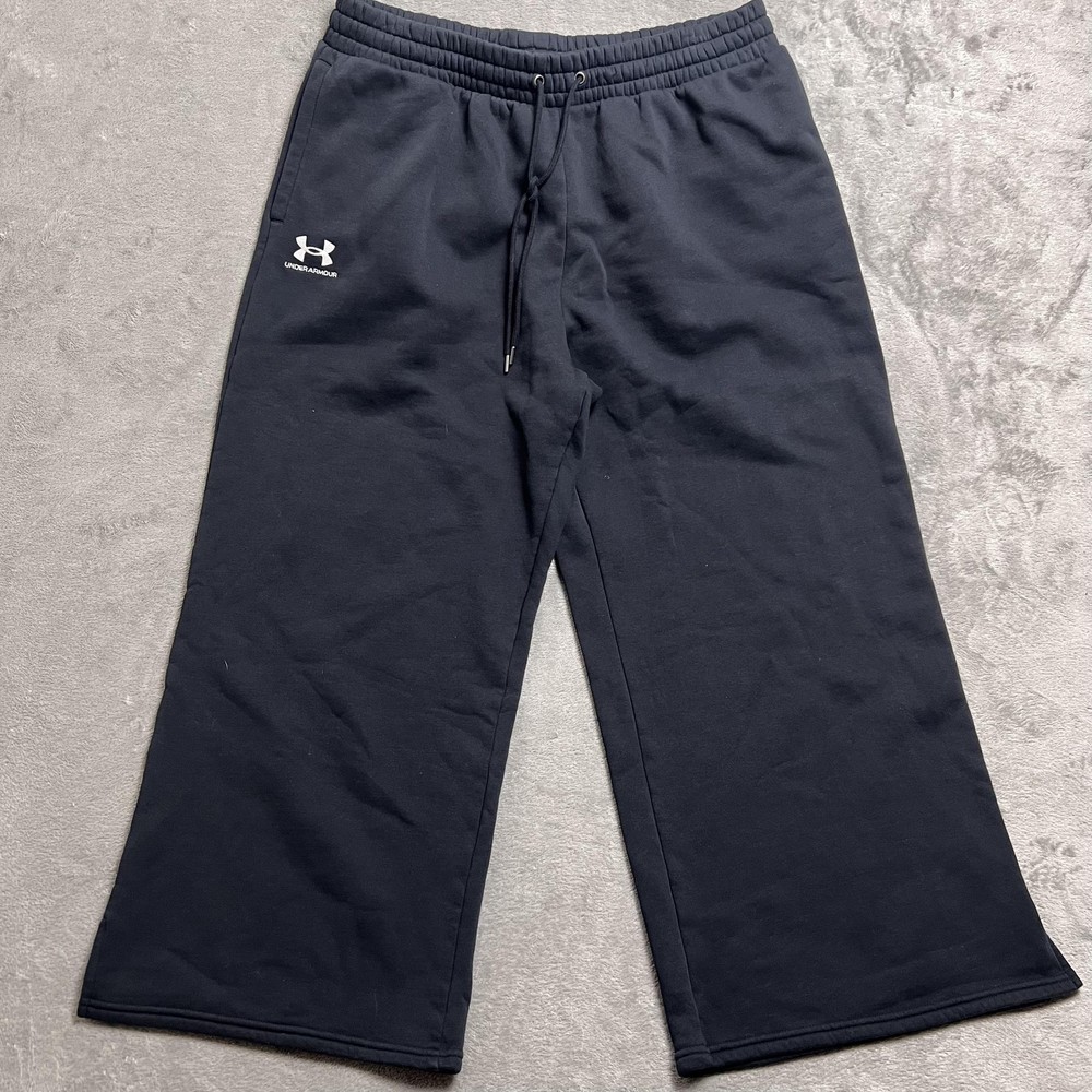 Under Armour Pants Mens 2XL Black Fleece Sweatpants Elastic Waist Logo Pockets