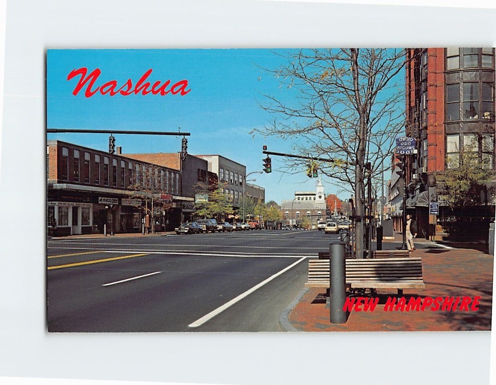 Postcard View of Nashua Merrimack River New Hampshire USA