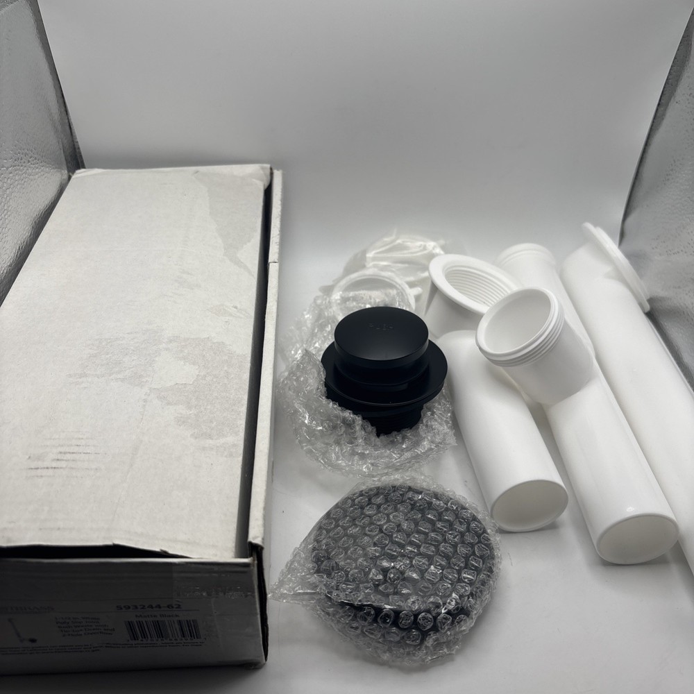 Westbrass 593244-62 1-1/2” Tip-Toe Bath Waste Drain Kit Matte Black New Open Box
