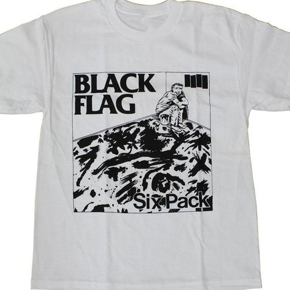 Black Flag band Six Pack white T-shirt Unisex All sizes S to 45XL 2F156