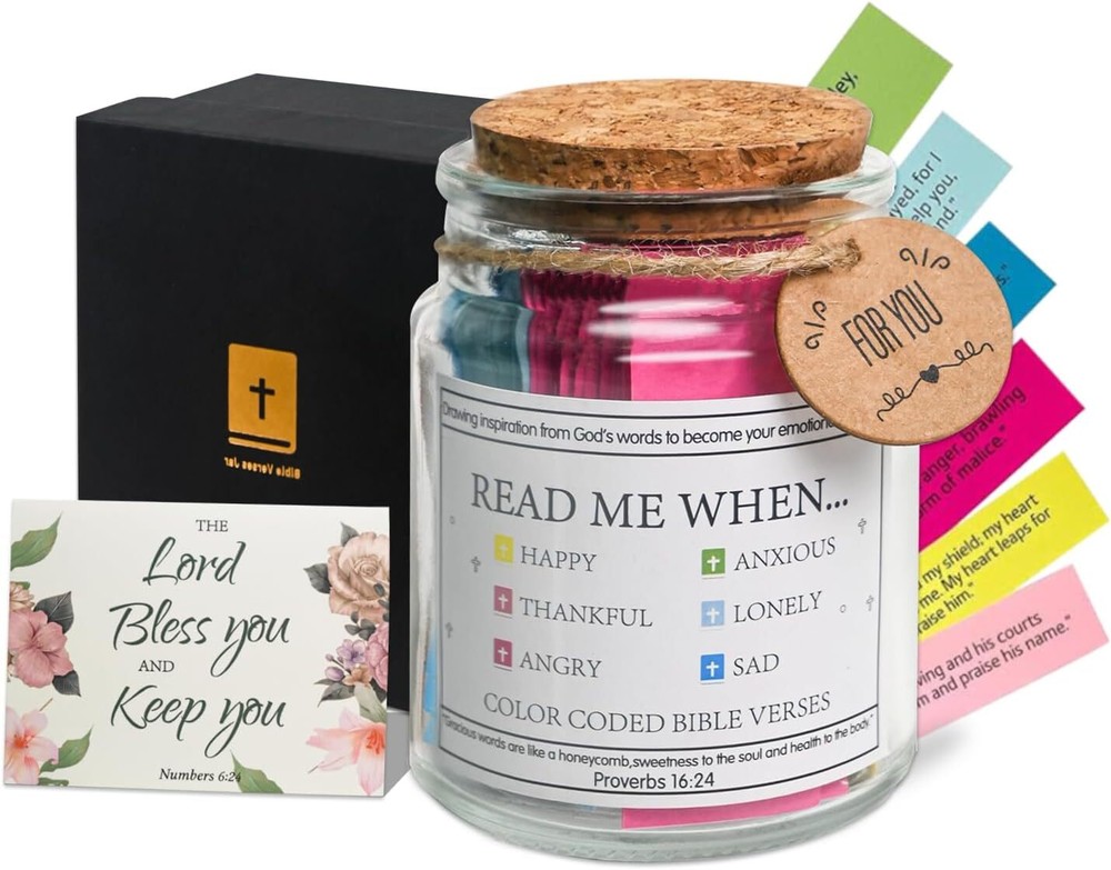 Bible Verse Jar with Greeting Card, Read Me When Verses with...