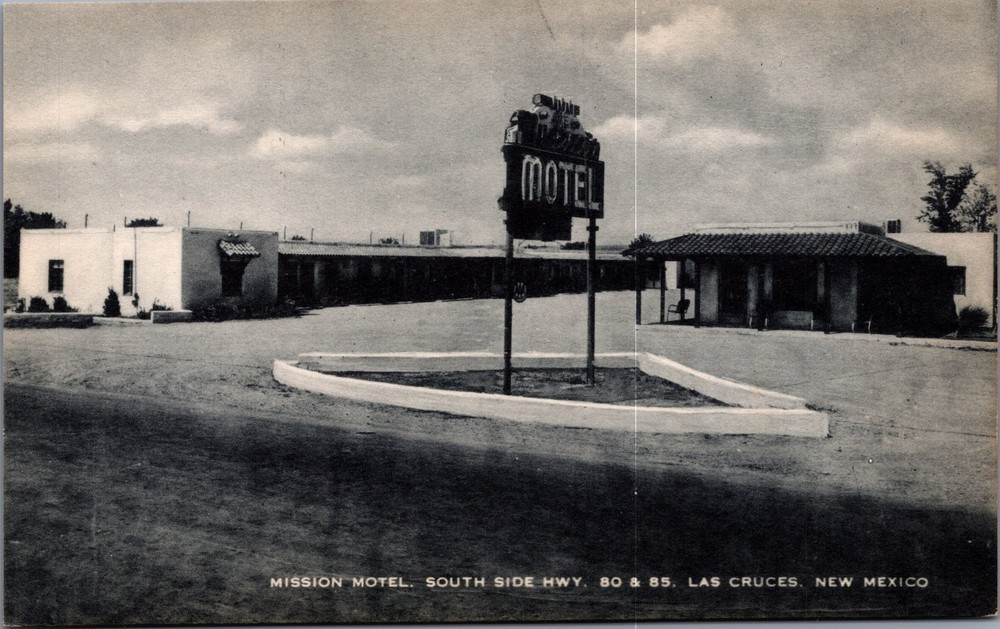 Mission Motel Las Cruces New Mexico US Hwys 80 85 Vintage Artvue Postcard