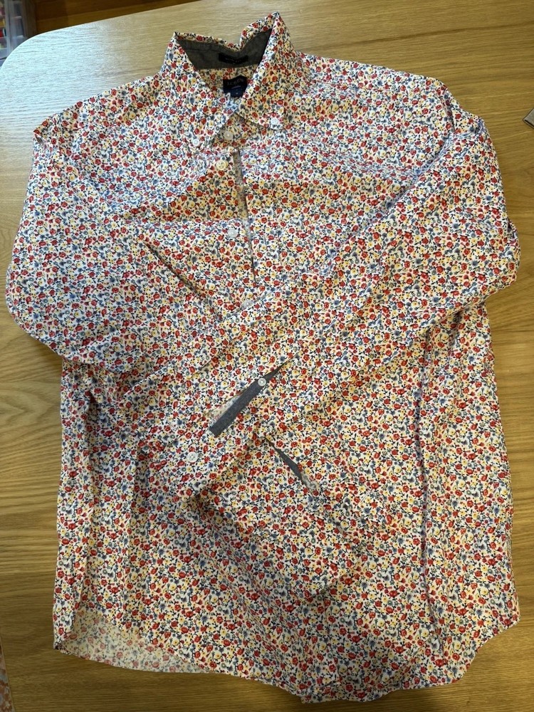 J Crew Men’s Slim Fit Size M Colorful Floral Button Up Shirt Long Sleeve