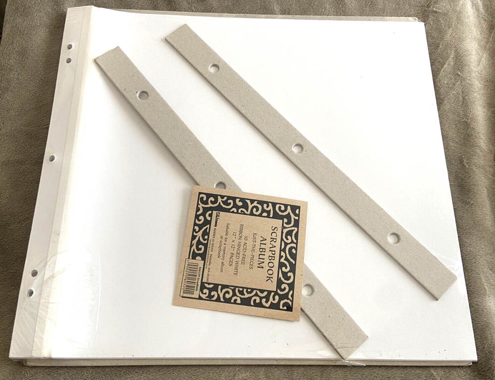 Books By Hand LINECO Scrapbook 10 Acid-free Ribbon Hinged White 12 x 12 Pages-image
