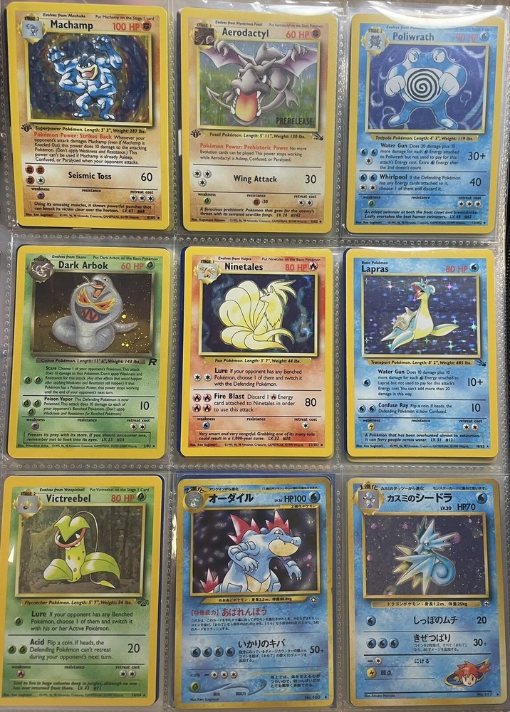 Vintage Pokemon Binder WOTC TCG Collection Lot 200+ Cards HOLO'S/Multi Sets
