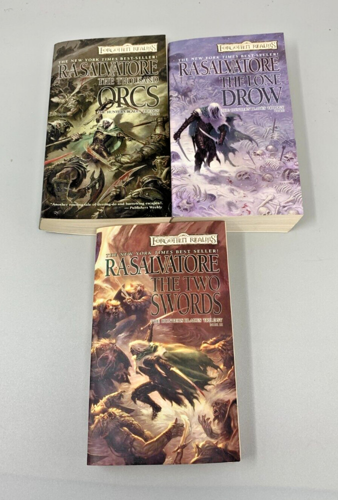 Forgotten Realms Hunter’s Blades Trilogy R.A. Salvatore Paperback Drizzt Set D&D