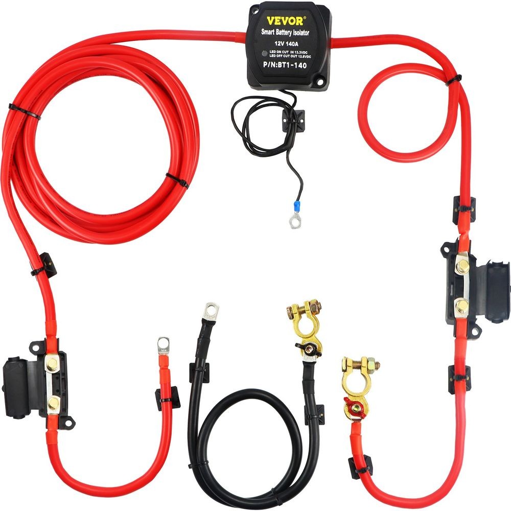 12V 140AMP VSR Dual Battery Isolator Kit 6m Automatic for RV Marine Truck
