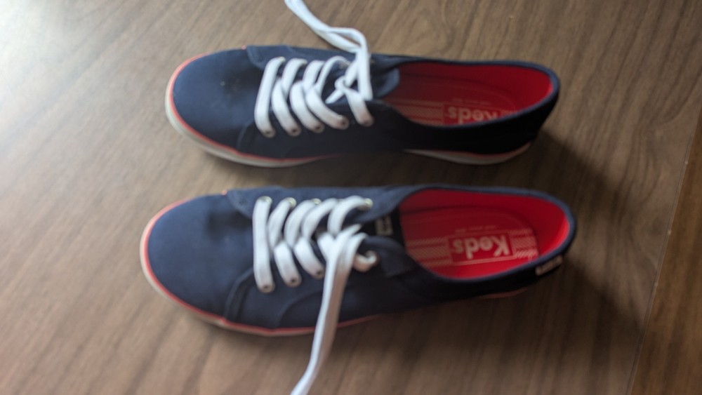 NWOB Navy Blue Canvas KEDS Sneakers Tie Size 7 1/2 M