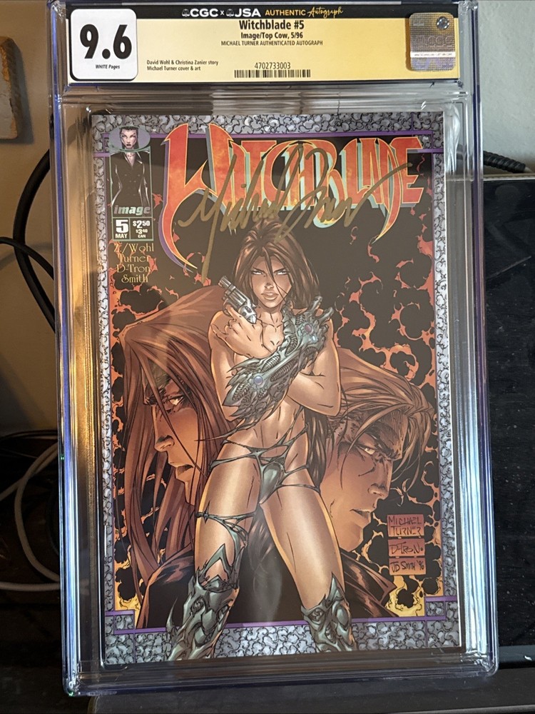 (1996) WITCHBLADE #5 Signed by MICHAEL TURNER  CGC JSA Signed 9.6
