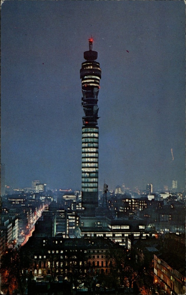Post Office Tower London England vintage postcard s959