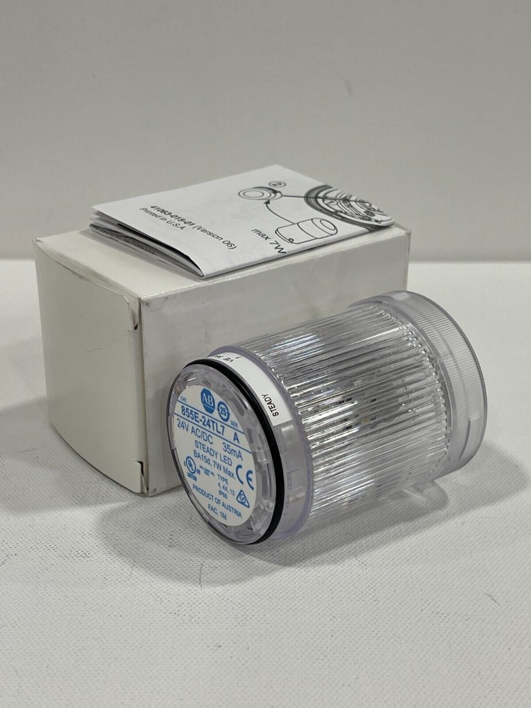 New! Allen Bradley 855E-24TL7 Clear  Steady LED 24V AC/DC Free Shipping!