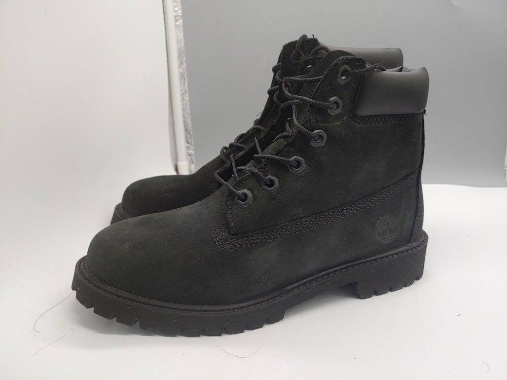 Timberland 6” Premium 12707 Waterproof Black Boots Youth Tims Boys Size 5 M