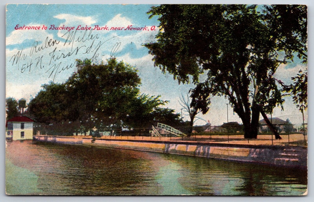 Newark Ohio~Entrance View To Buckeye Lake State Park~PM 1909~Vintage Postcard