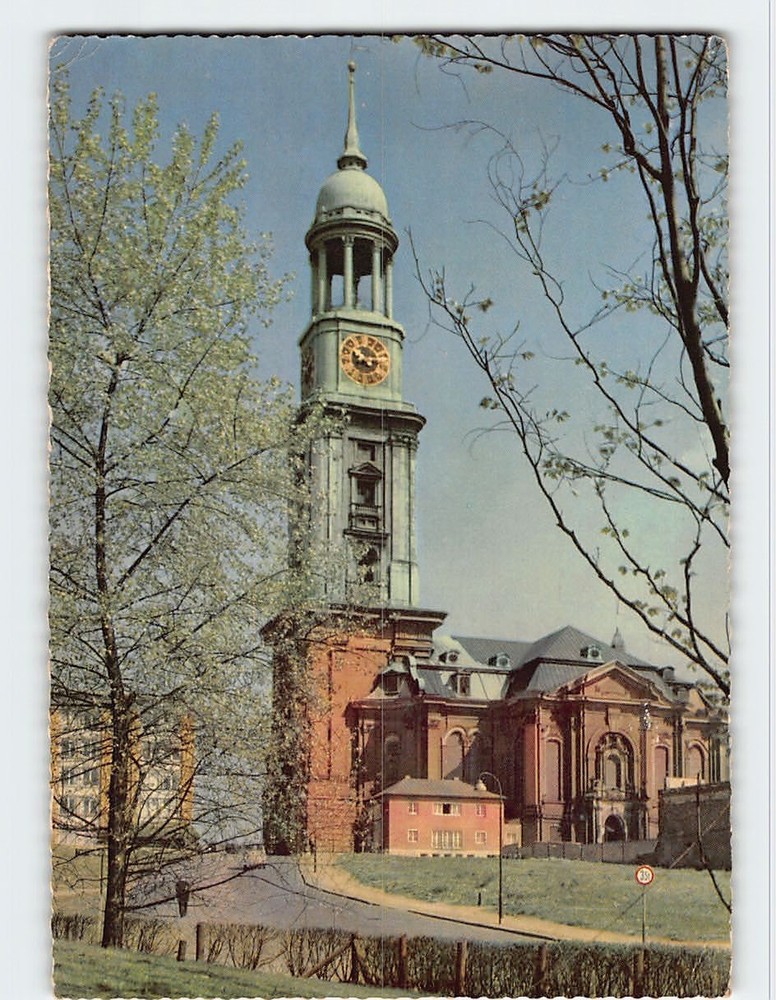 Postcard St. Michael's Church Hamburg Germany