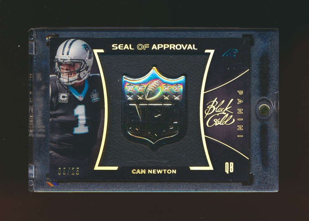 2014 Panini Black Gold Seal of Approval Cam Newton Panthers #D 09/25 *M1