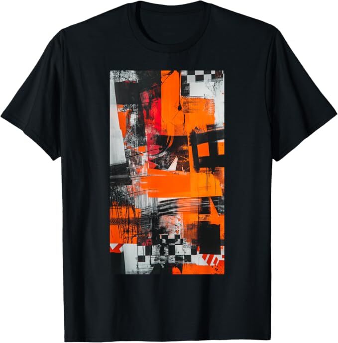 Graffiti Orange Abstract art Modern Colors T-Shirt-image