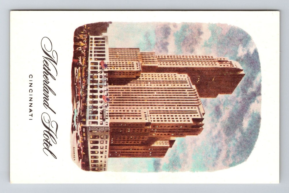 Cincinnati OH-Ohio, Netherland Hotel, Advertising, Vintage Postcard