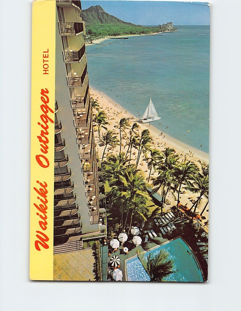 Postcard Waikiki Outrigger Hotel Honolulu Hawaii USA