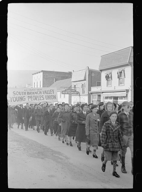 Photo:Romney West Virginia 1939 Religious Parade Young Peoples Union FSA