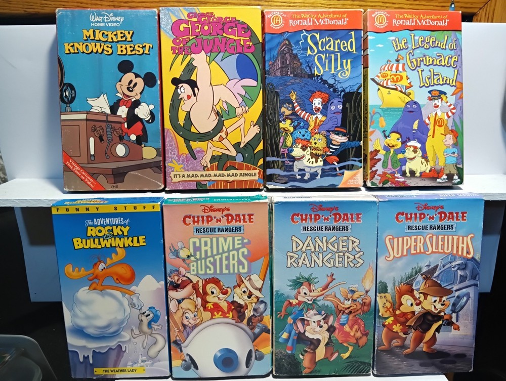 1990s Children's VHS Tapes Lot Of 8