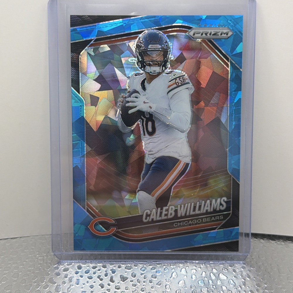 Caleb Williams 2025 Panini Prizm Blue Cracked Ice /99 Amazing Shape