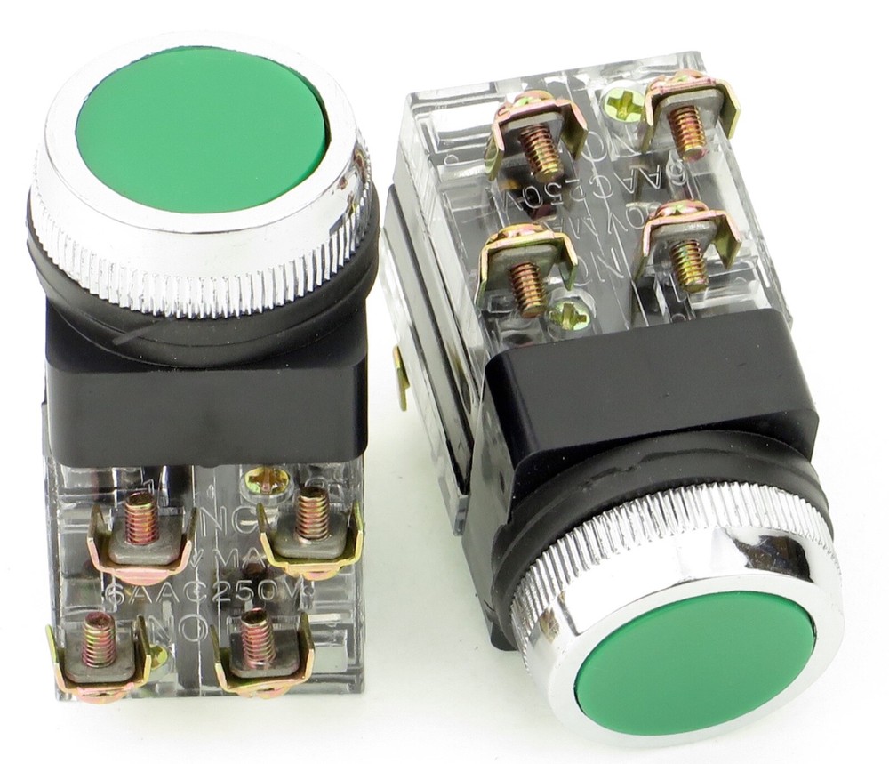 30mm Green Momentary Pushbutton Switch 1NO 1NC 30MOMF-G-11
