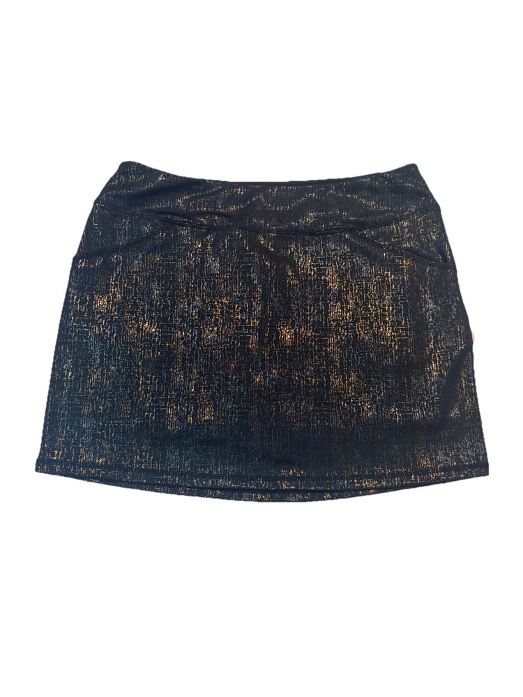Lilly Pulitzer Luxletic Sabbia Skort Skirt L UPF 50+ Onyx Time To Tiki Foil 16”