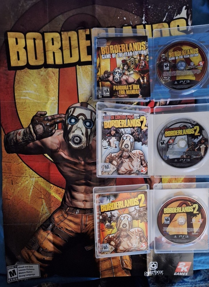 THE PANDORA PACK * Borderlands 1 GOTY AND Borderlands 2 + BL2 DLC. Map, Poster!*