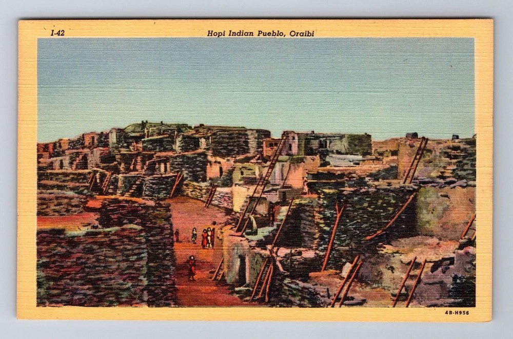 Phoenix AZ-Arizona, Aerial Hopi Pueblo, Oraibi Village Souvenir Vintage Postcard