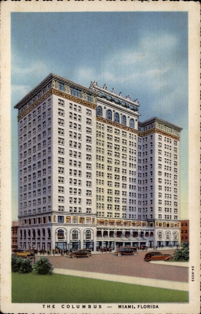 The Columbus Hotel Miami Florida vintage postcard s468