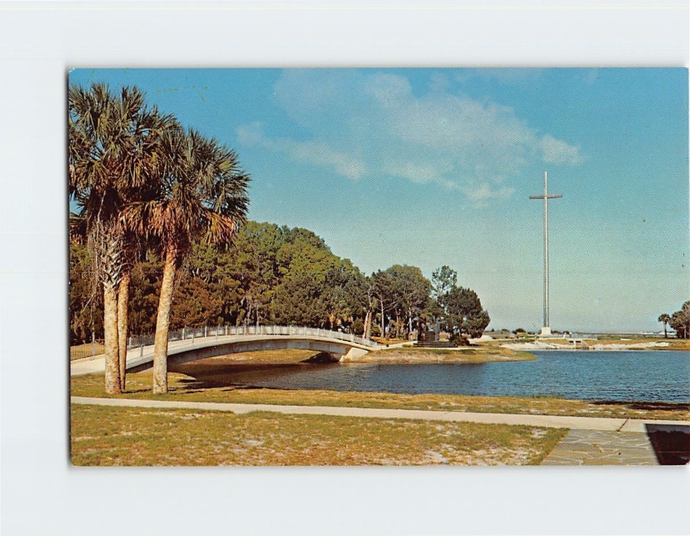 Postcard Beacon of Faith Cross and Bridge Nombre de Dios St. Augustine Florida