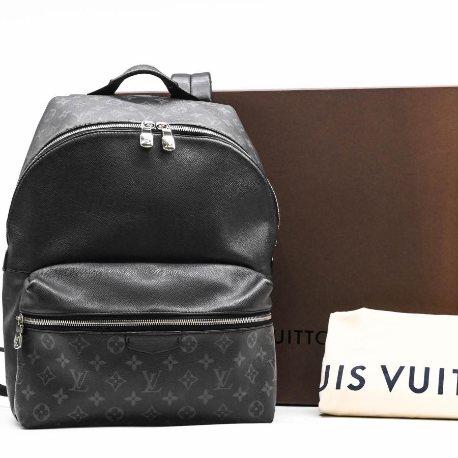 Louis Vuitton Discovery Backpack M30230 Taiga Leather Black Monogram Rucksack